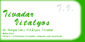 tivadar vitalyos business card